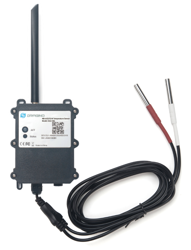 D22-CX: CAT-M1/LTE-M Waterproof Outdoor Temperature Sensor